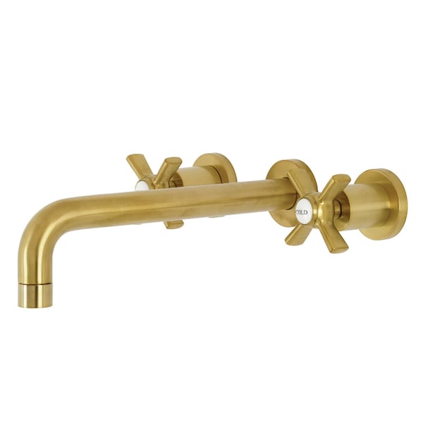 Roman Tub Faucet, Brushed Brass, Wall Mount